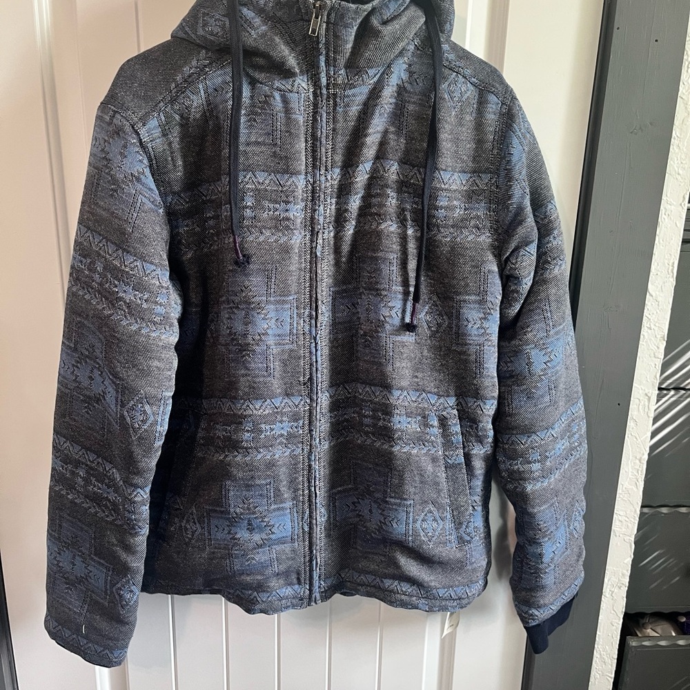 Men's Blue Patterned Jacket - Picture 2 of 5
